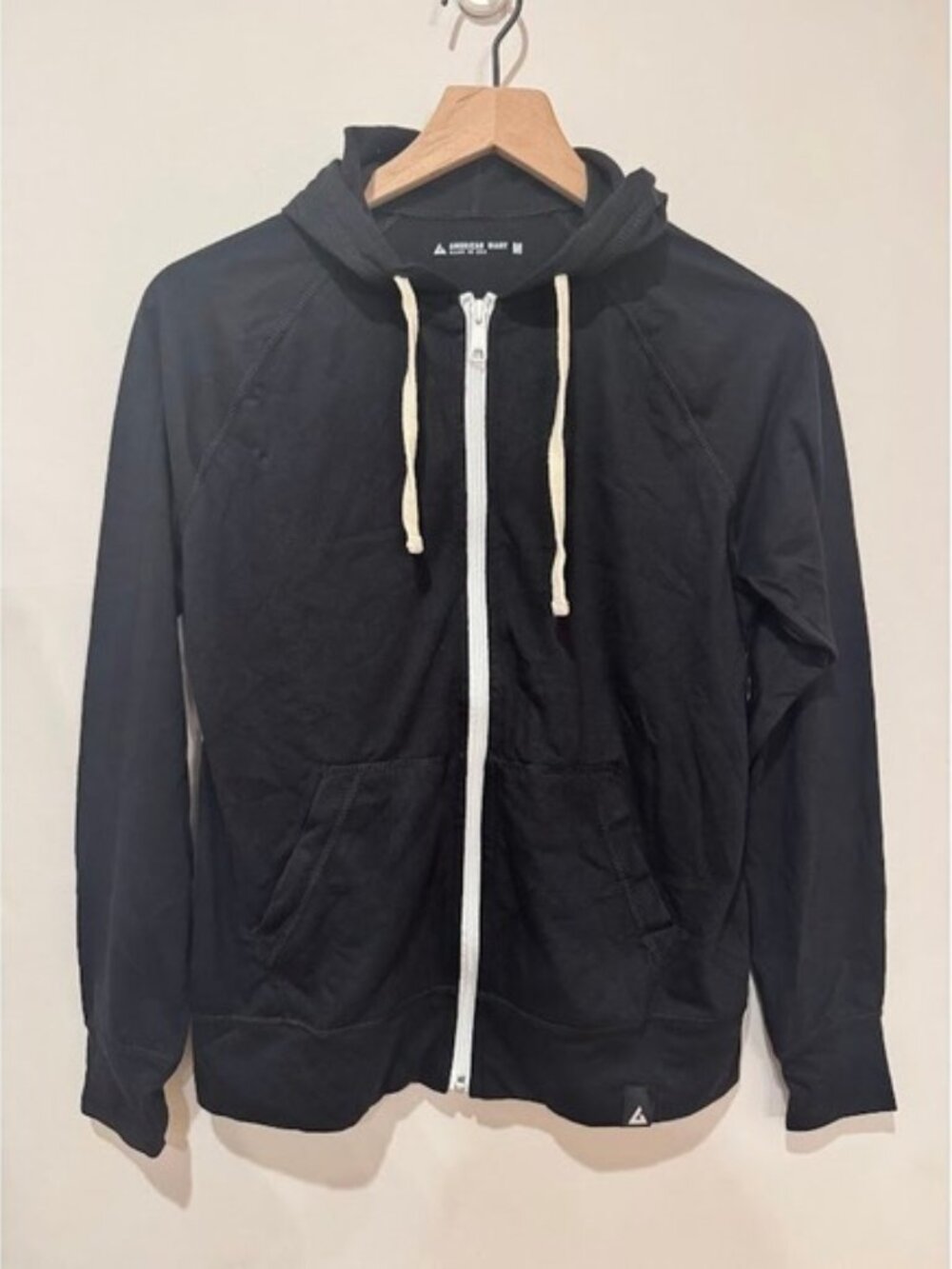 American Giant Womens Black Full Zip Hoodie Jacket‎ Size Medium USA Made